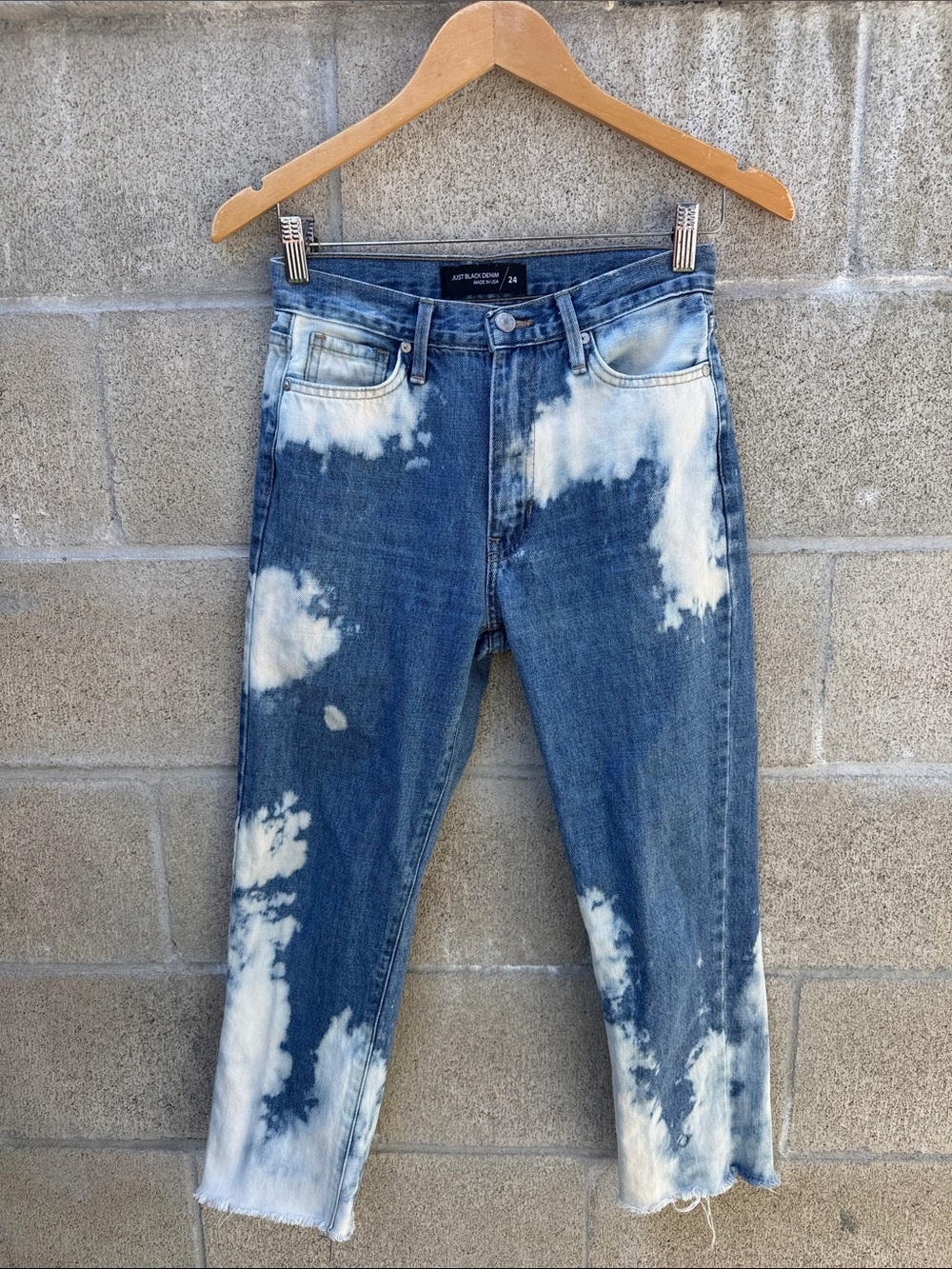Just Black Blue Tie-Dye Cropped Ankle Jeans